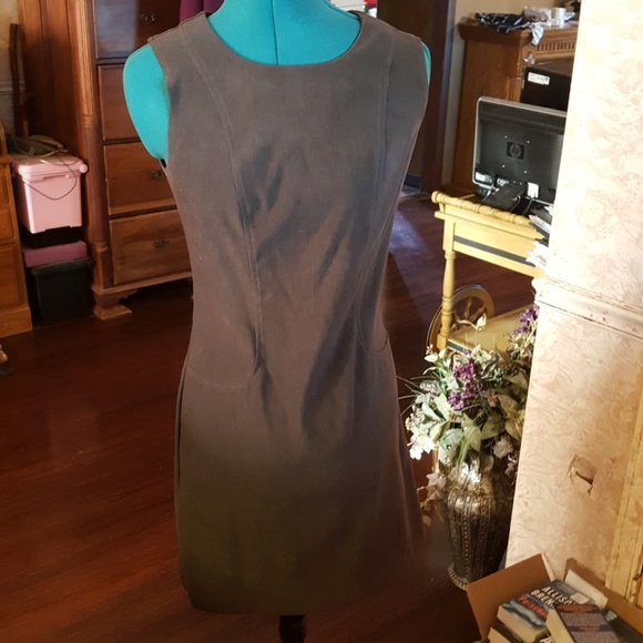 Suit. Jacket and dress. Moss green - Picture 4 of 7